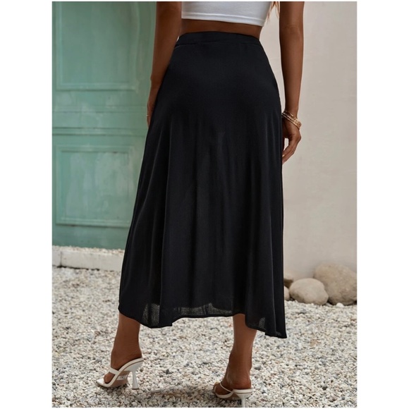 Boho Button up Work Office Casual Maxi Skirt - Picture 5 of 5